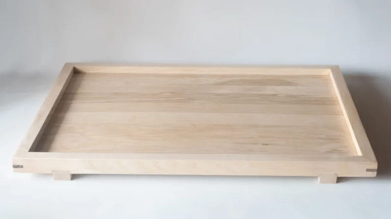 Bandeja de madera de fresno con patas para gastronomia